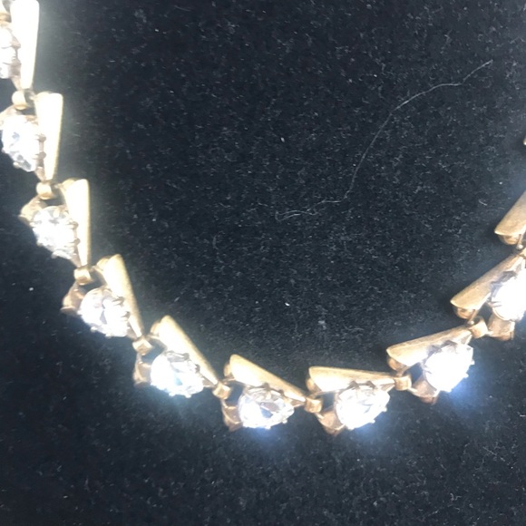 J Crew Rhinestone Leaf Choker Necklace 💎 - Picture 2 of 4